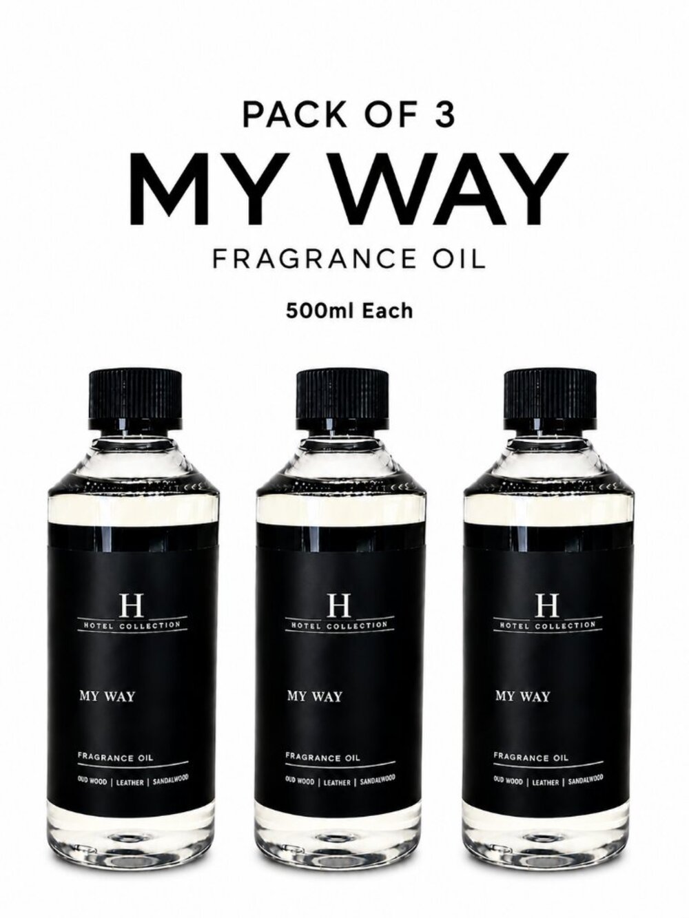 My Way 500ml Diffuser Oil 3-Pack | Inspired by 1 Hotel Miami | Hotel Collection